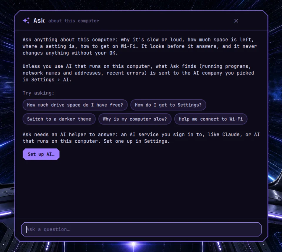 Ask in plain language